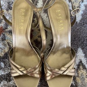 Gold Ralph Lauren Sandal Wedges